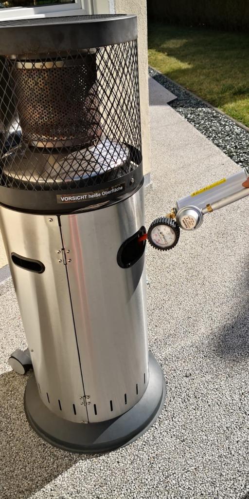 Terrassenheizer Hier sollte die Gasprüfung am Terrassenheizer zu sehen sein